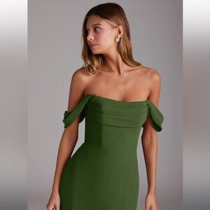 Azazie Saige A-Line Off the Shoulder Chiffon Convertible Dress
